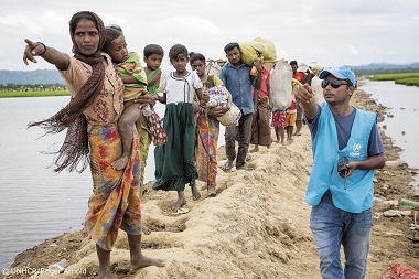 Bangladesh. New Rohingya arrivals at transit centre