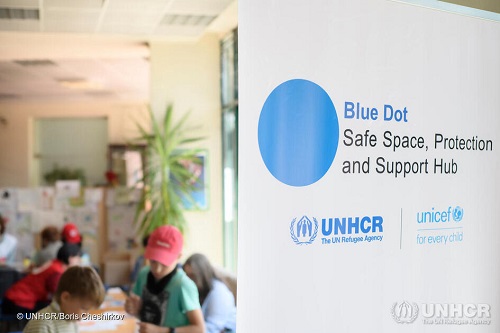 Sofia, Bulgaria. UNHCR in cooperation with UNICEF during the opening of Center for support of refugees “Blue Dot” at the HQ of the Bulgarian Red Cross